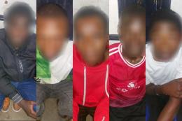 Collage photo of 5 suspects arrested in Rongai.